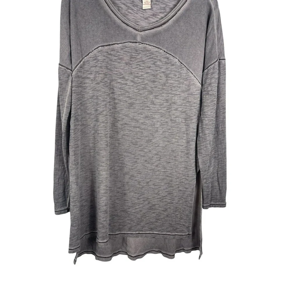Sundance Grayish Purple Waffle Oversized Tunic Top S